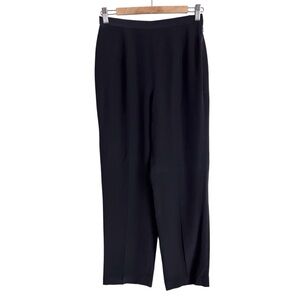 Talbots Vintage Silk Black Pants Wide Leg Minimal Normcore Classic Medium Petite